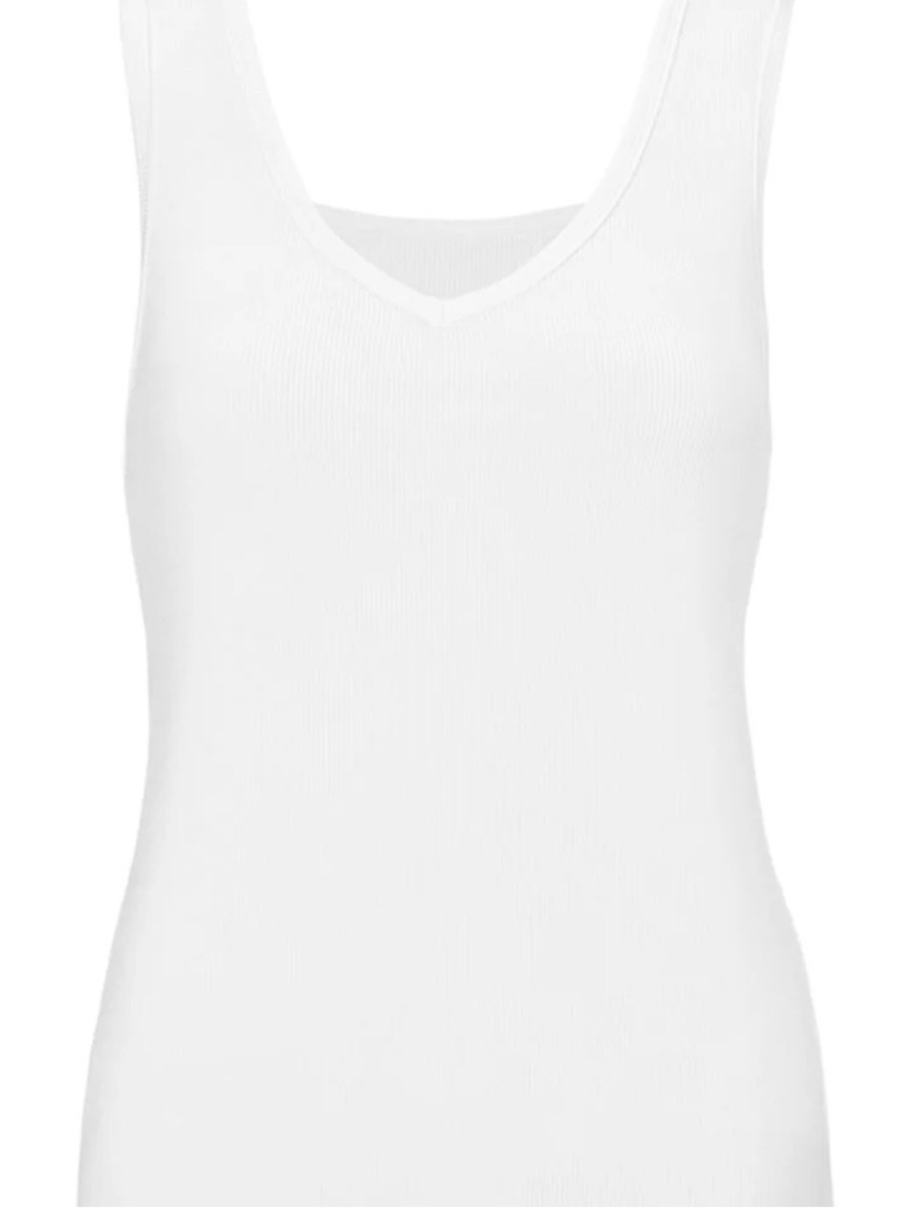 CAbi Style 6139 White Ribbed Busy Tank Deep V-Neck Line Spring 2021